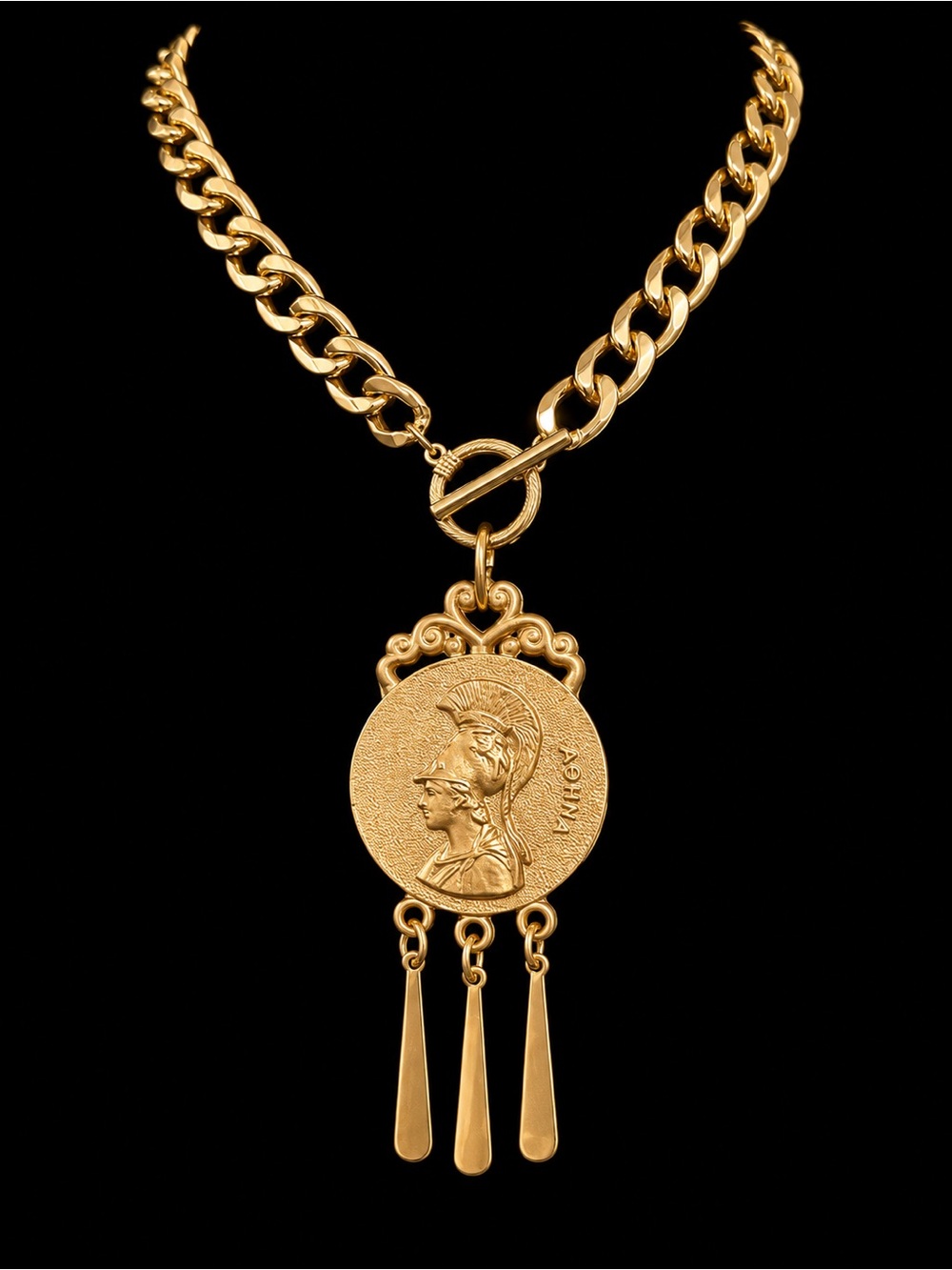 Gold-Tone Medallion Pendant Necklace - Women Jewelry